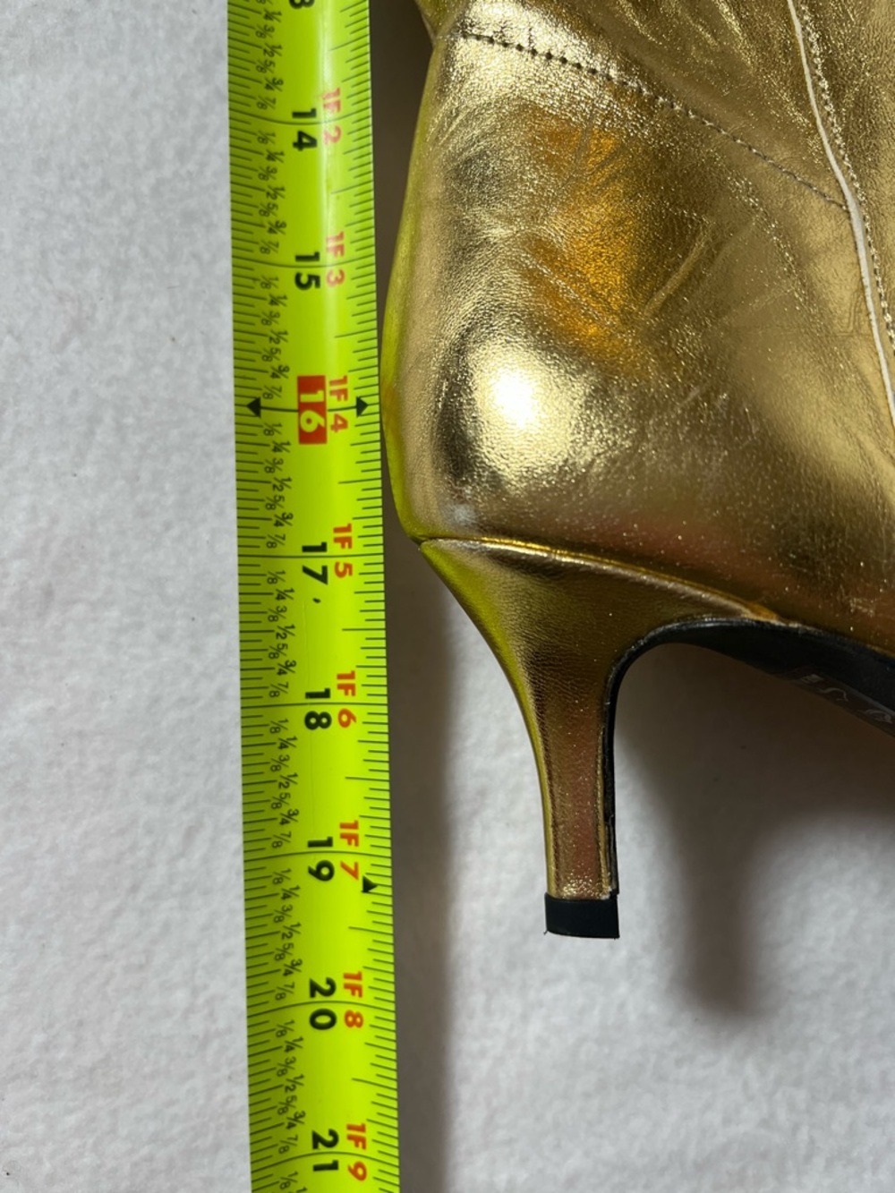 Free People Sloane Slouch Ankle Boots Gold Leather 37.5 (7-7.5) - Picture 11 of 16